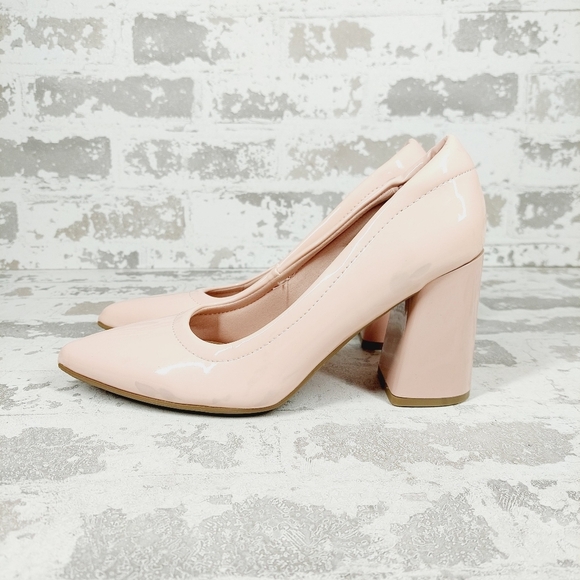 New Anne Klein Grazen Pink Leather Pointed Toe Block Heel Pumps T569 - Picture 1 of 14